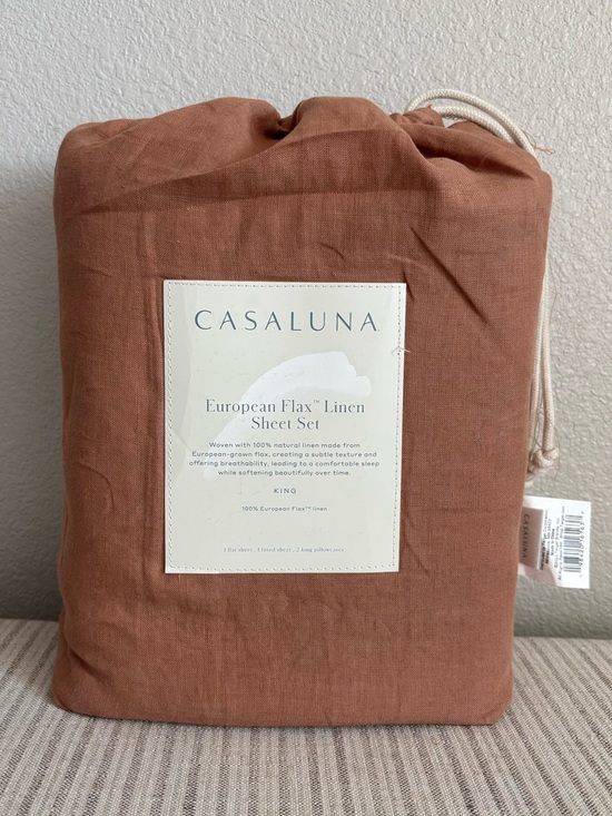 Casaluna Other - NWT King 100% Linen Sheet Set Adobe Clay - Casaluna